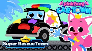 Let's wash the car with Pinkfong! | Car Town Series | Pinkfong Super Rescue Team
