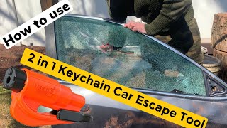 How To Use The 2-In-1 Car Escape Tool - Glass Breaker Seatbelt Cutter Resqme Etc Wow