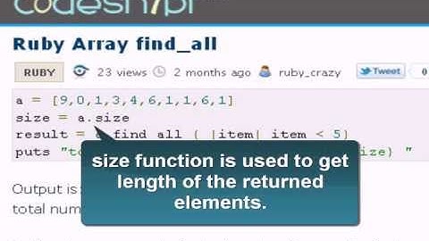 Ruby Tutorial: Ruby Array find_all