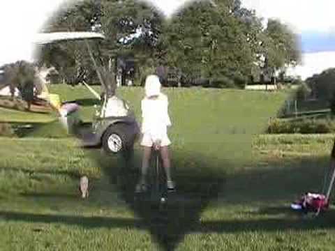 Angela practicing Golf at the TPC,Cromwell, CT