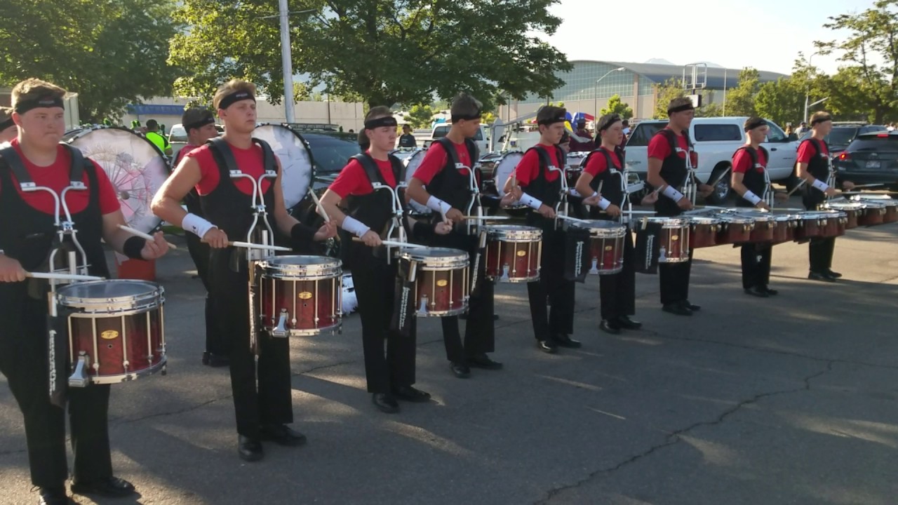 American Fork HS Drumline 2017 Double Beat Parade Lot YouTube