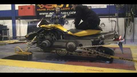 Chassis Dyno Testing 2008 Ski doo REV XP 800 R with Rear Axle Drive Technology 108 hp to the ground