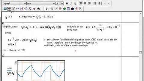 Simple Circuit Simulation in MathCad using odesolver