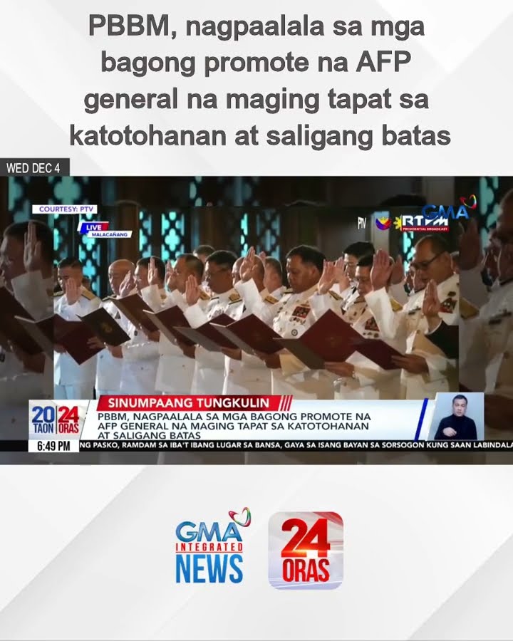 PBBM, nagpaalala sa mga bagong promote na AFP general na maging tapat sa katotohanan... | 24 Oras