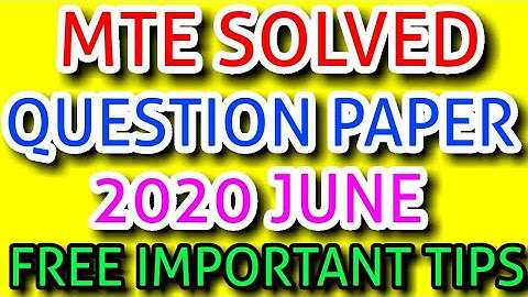 MTE 10 2019 June Solved Question Paper | Bca Studies | 2020 june