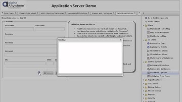 Alpha Anywhere  App server demo UX control options