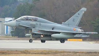 2x Spain Air Force Eurofighter EF2000 (11-10 11-91) Departure and Arrival at Ingolstadt Manching!