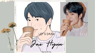 Minimal line draw of Jae Hyun NCT 127