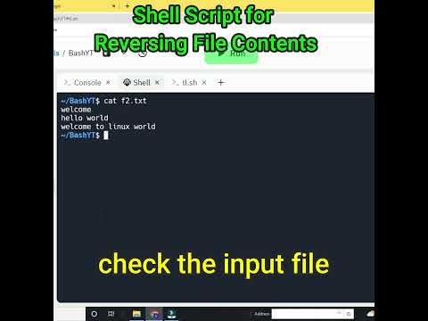 Reversing File Contents Shorts using Linux Shell Script | Bash Script #shorts