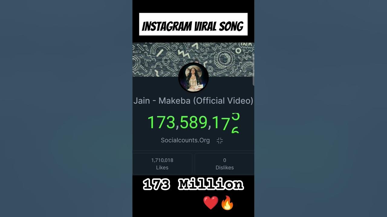 Live views Count Jain Makeba song #liveviewcount #makeba #makebasica #instagramtrandingsong #viral