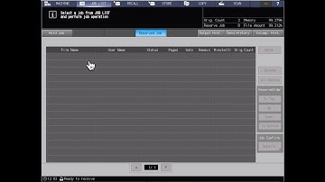 Operator Control Panel top menu bar