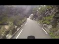 riding up Trollstigen in Norway on a Yamaha XT660Z Tenere