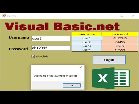 How to create login form in excel file with password case sensitive in VB.net