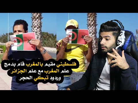 فلسطيني مقيم بالمغرب يدمج علم المغرب مع علم الجزائر وردود صادمة تبكي الحجر