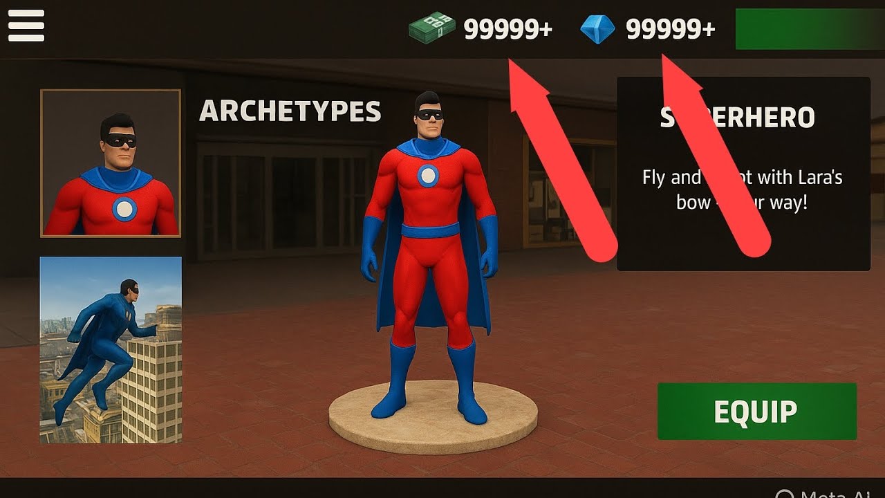 My rope hero journey and unlimited money and gem and fight .