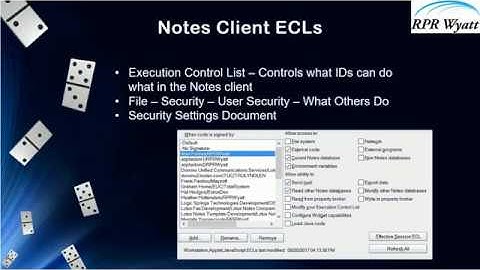 IBM Domino Security: Notes Client ECLs