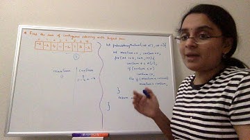 Find largest sum of contiguous sub array