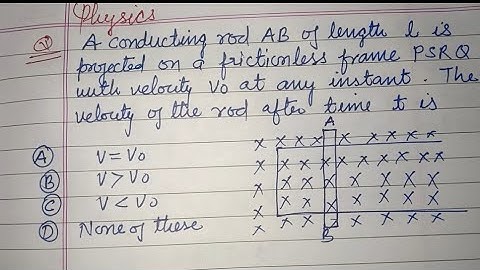 A conducting rod AB of length l is placed on a frictionless frame...| neet physics solution 