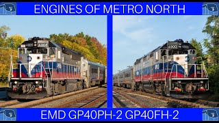 Engines of Metro North EMD GP40PH-2 and GP40FH-2