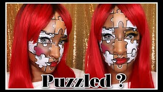 Puzzled Makeup/Jigsaw makeup/ Halloween makeup