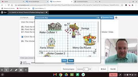 Finding the Distance on the Coordinate Grid 2-5 Practice and Problem Solving Envision 2.0 Grade 6