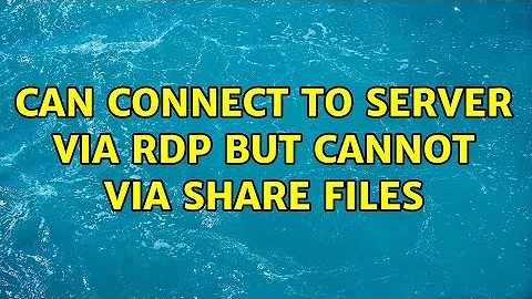 Can connect to server via RDP but cannot via share files (2 Solutions!!)