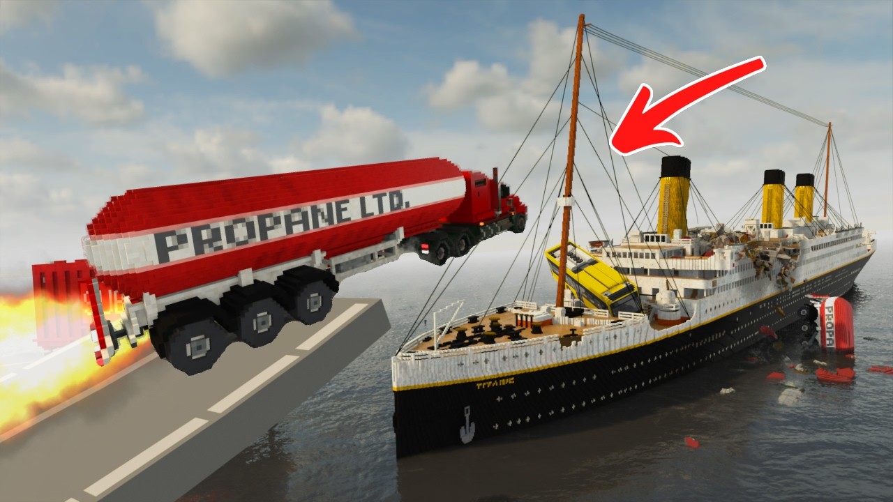 How Many Cars to SINK THE TITANIC?! - Teardown Gameplay