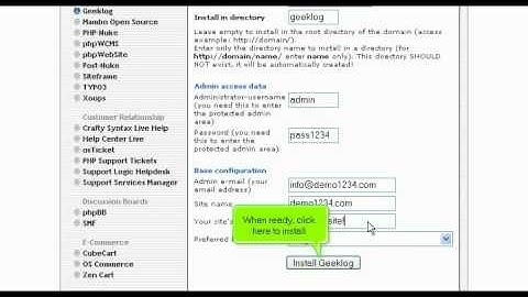 WHB Presents: Installing Geeklog from Fantastico