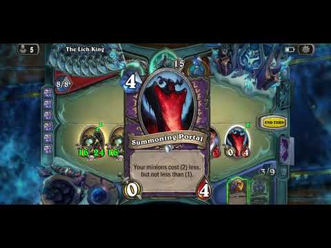 Gul'dan Mech Deck defeat LichKing: MechWarper + Summoning Portal + Sn1pSn4p| Hearthstone |