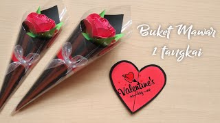 Cara Membuat Buket Bunga Mawar Satu Tangkai Beserta Kartu Ucapan untuk Kado Hari Valentine