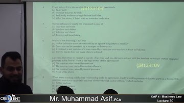 CAF-4 Sir Asif BLAW | LECTURE 30