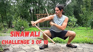 Double Stick Sinawali Drills - Challenge 3 of 10 (Filipino Stick Fighting)