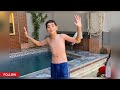 استحمام الأولاد في حوض بئر ارتوازي 🥰 | حمام سباحة