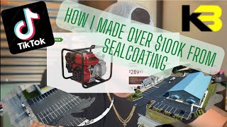 I made over $100k from Sealcoating with only $1000 to get started and this is how I did it!