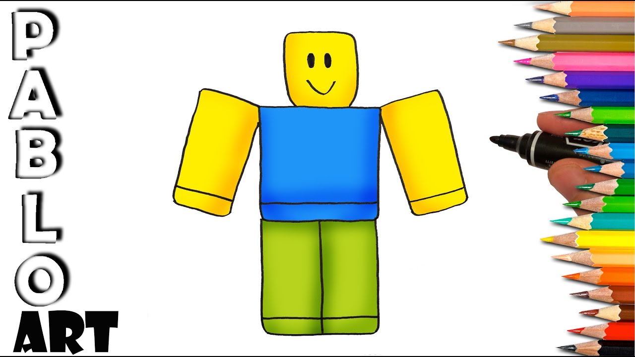 Como DESENHAR o NOOB do ROBLOX - Como DIBUJAR a NOOB de ROBLOX - How to  DRAW a NOOB from ROBLOX 