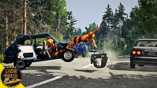 BeamNG Drive - Realistic Overtaking Crashes #3