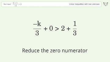 Solving Linear Inequalities: (k+1)/(-3) is Greater Than 2