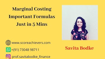 Marginal Costing Important Formulas in just 5 Minutes BMM ||BCom || MCom || MBA || CMA || CS
