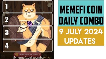 Memefi Coin Daily Combo Unlock | 9 July secret code unlock