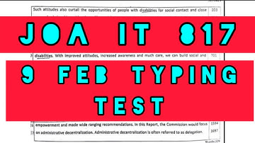 Joa It 817 Typing Test | joa it 9 feb typing #joait817
