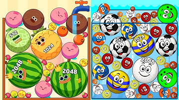 Fruit Merge 2048 – Sport Balls 🍉Watermelon Suika Game ASMR | Level Up Fruits & Satisfying Merge Game