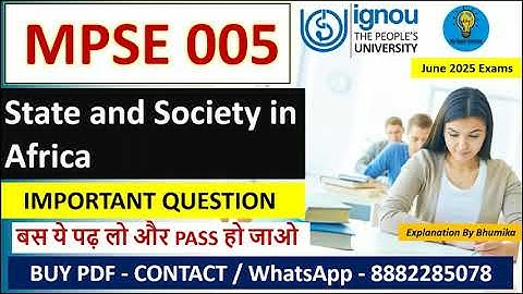 IGNOU MPSE-05 | Important Questions & Exam Guide | Understand State & Society in Africa!