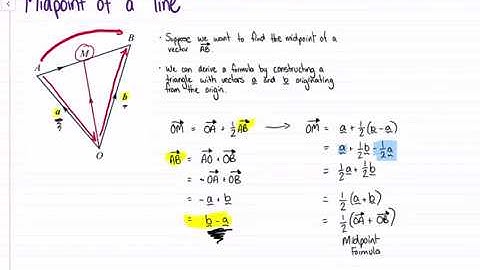 Deriving the midpoint of a vector formula | MAS111A