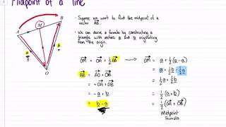 Deriving the midpoint of a vector formula | MAS111A