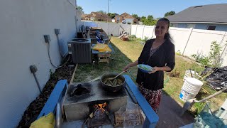 Cooking Hassa Curry On The Fireside