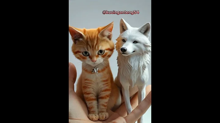 Cute wolf and cat #cat #catlover #cat #cute #cutecat #meow #funny #animals #shortvideo