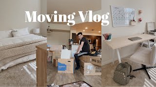 MOVING VLOG | Moving into our first apartment, empty apartment tour, unpacking & organizing!