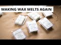 Making wax melts again and blending candle waxes to get a stronger scent throw