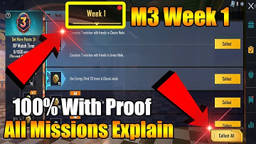 BGMI M3 Week 1 All Missions | PUBG M3 Week 1 All Missions | BGMI C1S2 M3 All Mission Explain