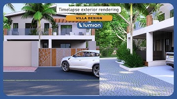 Contemporary Villa 3D rendering in Lumion | Exterior redering timelapse tutorial in Lumion
